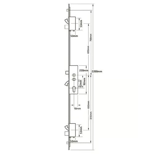 Mantis 3 Latch 2 Deadbolts 3 Hooks 2 Rollers Double Spindle Multipoint Door Lock