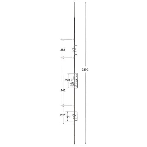 Latch Deadbolt 2 Hooks 2 Anti Lift Pins 4 Rollers Double Spindle Multipoint Door Lock