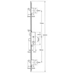 H650 Latch Deadbolt 2 Hooks Option 2 Lift Lever Single Spindle Multipoint Door Lock