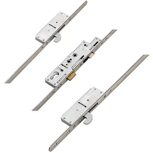 Crimebeater Latch Deadbolt 2 Hooks Double Spindle Multipoint Door Lock - 20mm Faceplate