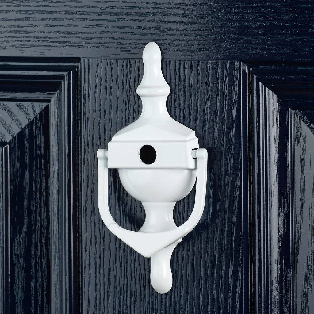 Decorative Urn Door Knocker With Spyhole